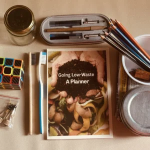 A planner which helps people go low waste with low waste items and reused plastic items