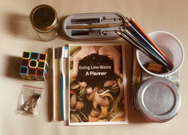 A planner which helps people go low waste with low waste items and reused plastic items
